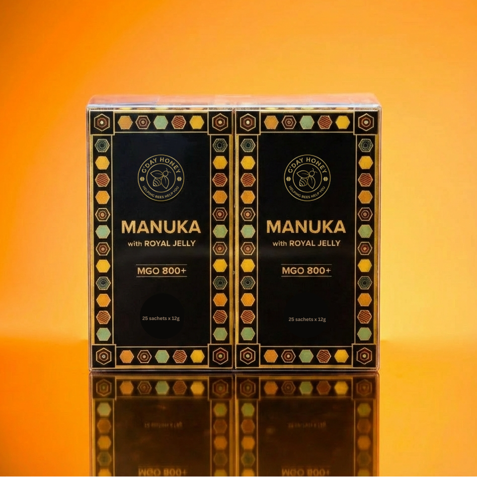 Manuka With Royal Jelly Honey Sticks 25 Pack MGO 800+ (2 Set)