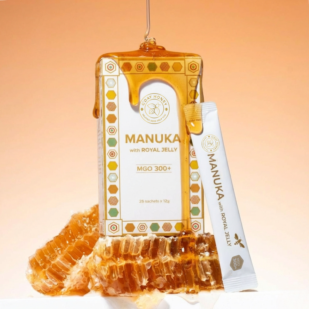 Manuka With Royal Jelly Honey Sticks 25 Pack MGO 300+
