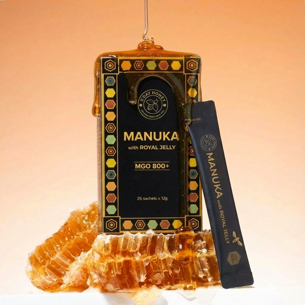 Manuka With Royal Jelly Honey Sticks 25 Pack MGO 800+